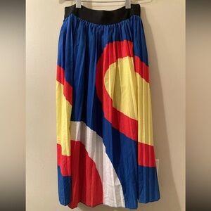 Women’s Maxi Color Block Pleated A-Lined Skirt
Size Small